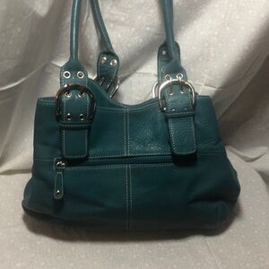 Tignanello Teal Leather Bag